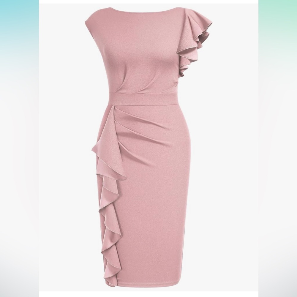 Chic One Shoulder Pink Dress